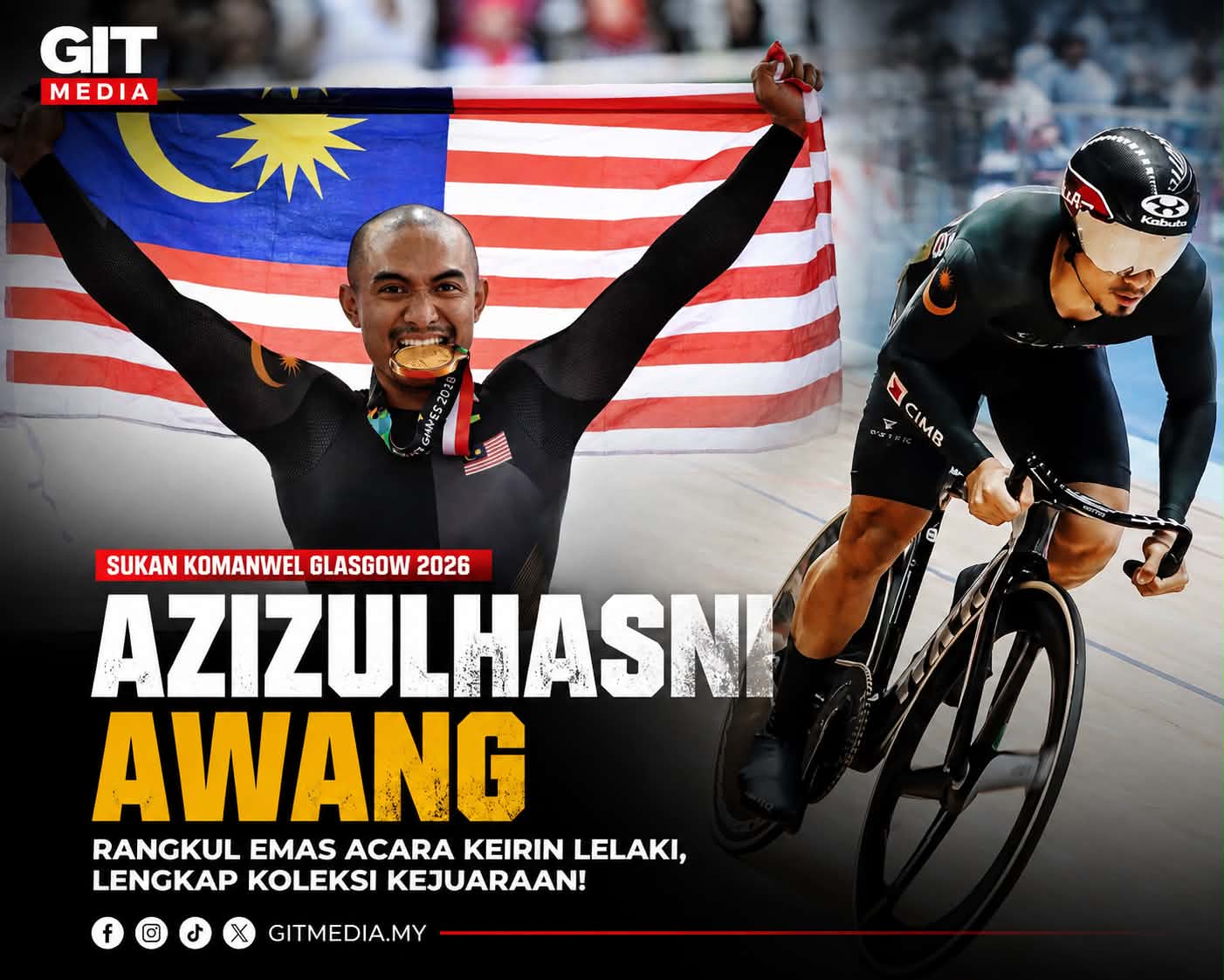 Pocket Rocketman Lengkapkan Koleksi Kejuaraan – Azizulhasni Rangkul Emas di Glasgow 2026